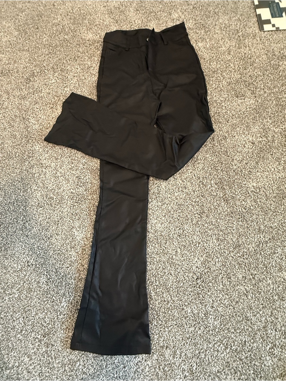 Black stretchy pleather pants
